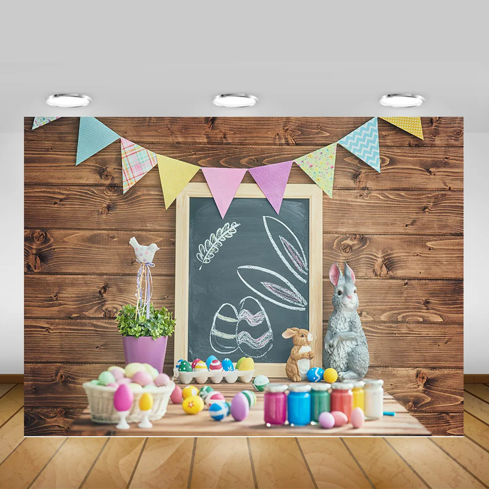 

Пасхальный фон для фотосъемки пасхальные яйца кролик фон деревянная стена Бантинг фоны доска весенние подарки