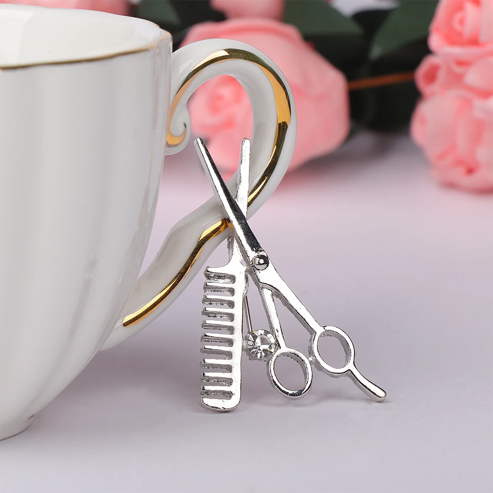 Comb Scissors Brooch Unique Shape Collar Pin Mini Cute Women Girls Party Banquet Jewelry Gift | Украшения и аксессуары