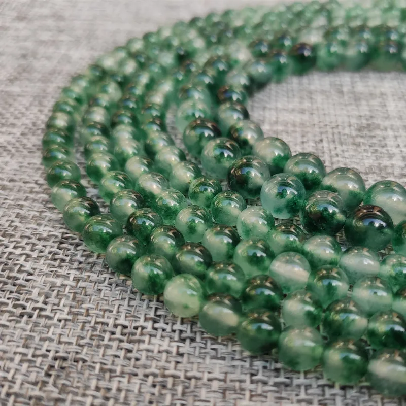 Natural White Green Chalcedony Stone Beads For Jewelry Findings Making Round Loose Beads4 6 8 10 12mm Diy Bracelet Accessories | Украшения