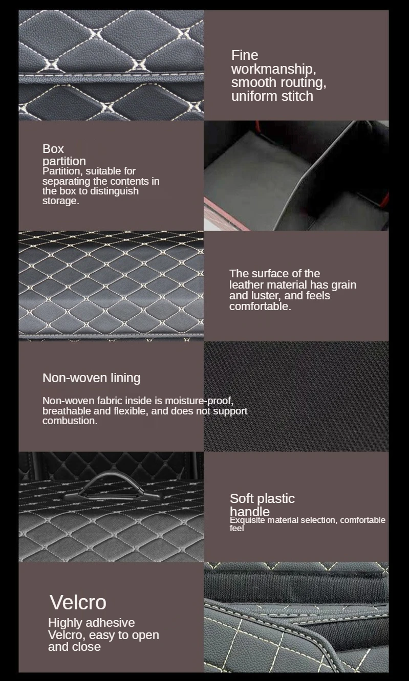 

Car Trunk Organizer Box Large Capacity Auto Multiuse Tools Storage Bag Stowing Tidying Leather Folding For Emergency Storage Box