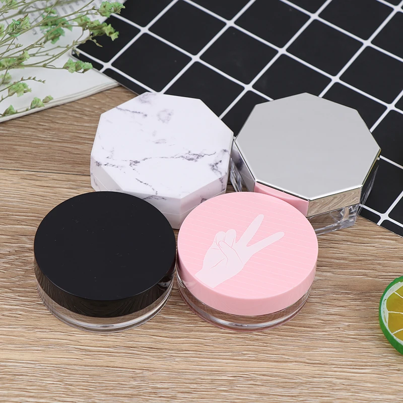 

11types Cosmetic Travel Makeup Jar Sifter Container Portable Plastic Powder Box Handheld Empty Loose Powder Pot With Sieve Puff