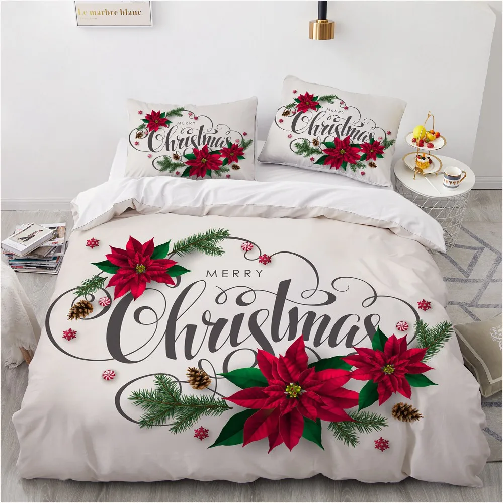 

Classic 3D Bed Linen Duvet cover set Bedding sets Quilt/Comforter cover Pillow case Double King Custom Christmas Home textile