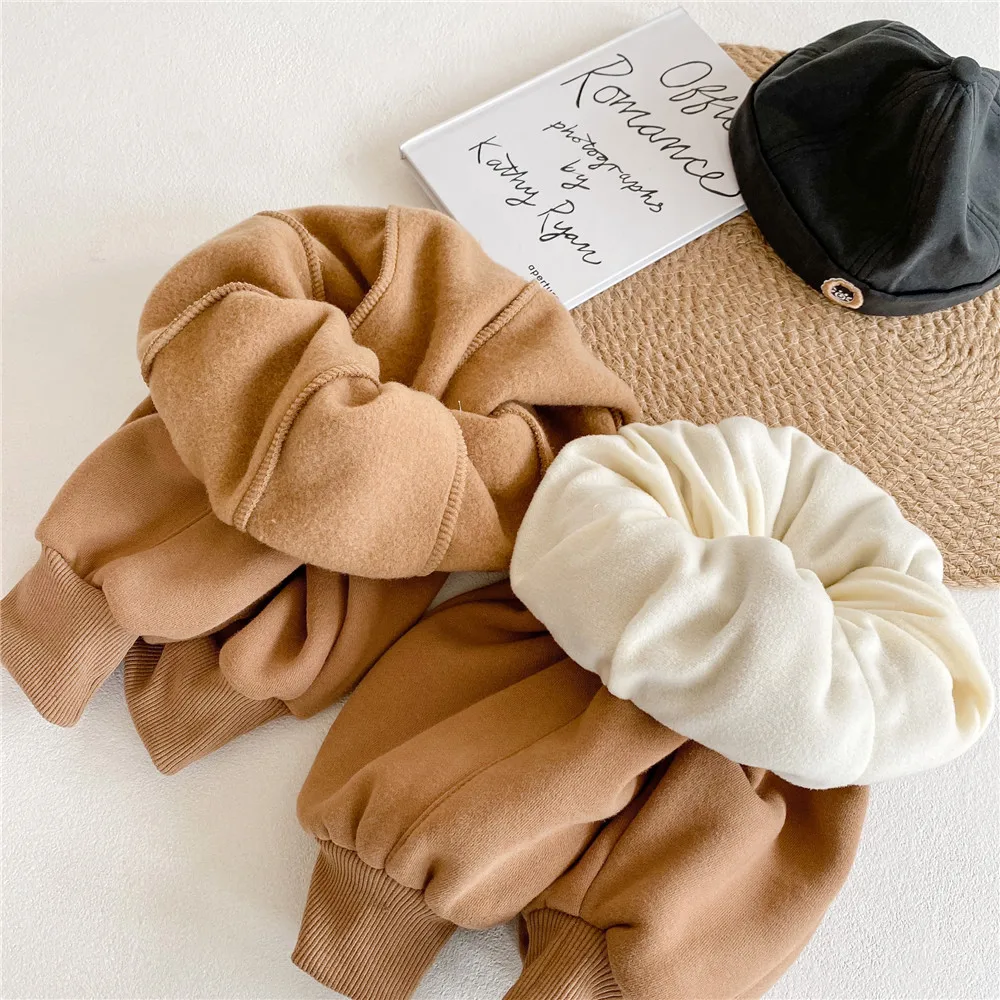 

Детские штаны в Корейском стиле, зимние плотные теплые брюки для мальчиков и девочек, флисовые шаровары BB250