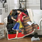 Плюшевое Флисовое одеяло с 3D принтом аниме, модные одеяла для взрослых для дома и офиса, моющееся одеяло, повседневное детское одеяло шерпа 14