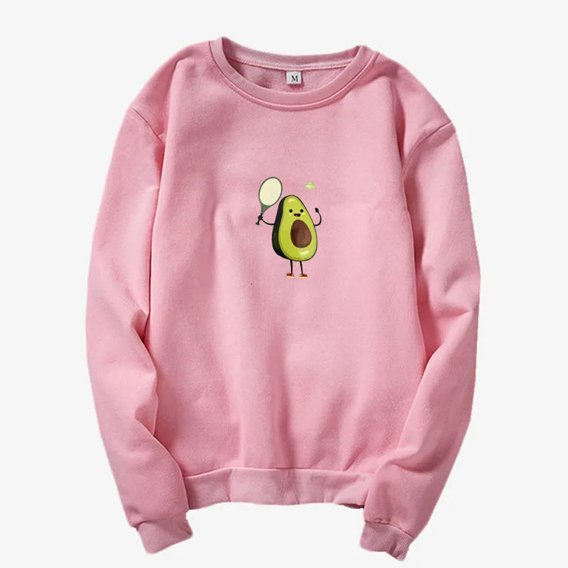 o-Sweatshirt 7 Милая мультяшная толстовка с авокадо, толстовка с капюшоном, кавайный принт, топ, модная Толстовка с принтом для девушек, Женская толстовка, одежда в стиле хип-хоп - Цвет: o-Sweatshirt 7