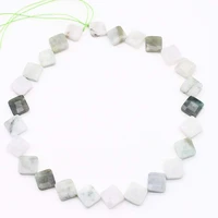 12x12mm natural jadeite jade corner square stone beads for diy necklace bracelets earring jewelry making free shipping