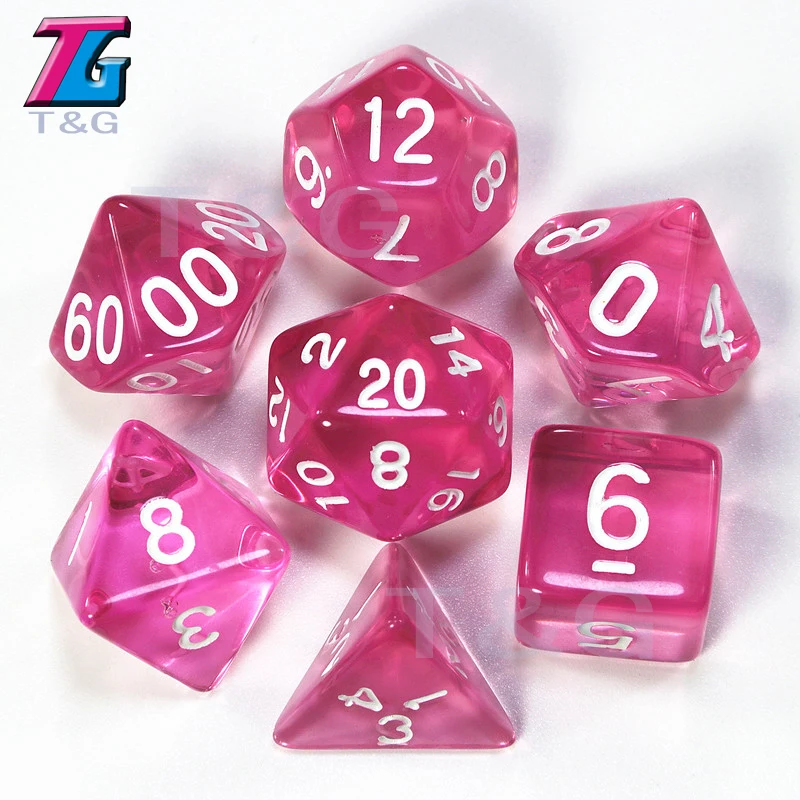 7 шт./компл. трпг кости для Dnd D4-D20 многосторонних игр кубики 10 цветов Настольный