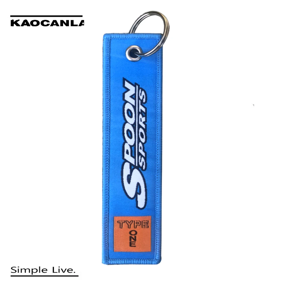 

Sports Spoon Motorcycle Car Keychain ohlins ILLEST Turbo OSAKA KANJO Embroidery TAG Key ring Auto Motorcycle Accessories
