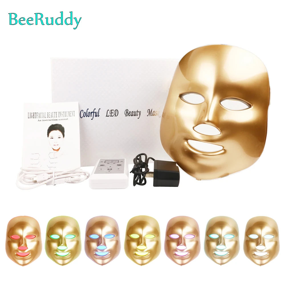 Лидер продаж 2020 светодиодная маска для лица с 7 цветсветильник фотоновая