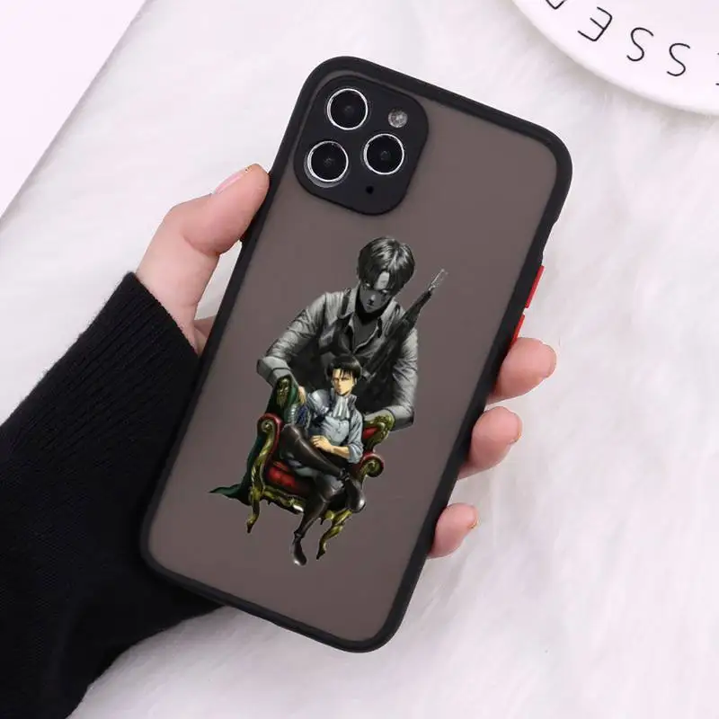 

Anime Attack on Titan cute Phone Case Matte Transparent for iPhone 7 8 11 12 s mini pro X XS XR MAX Plus cover funda