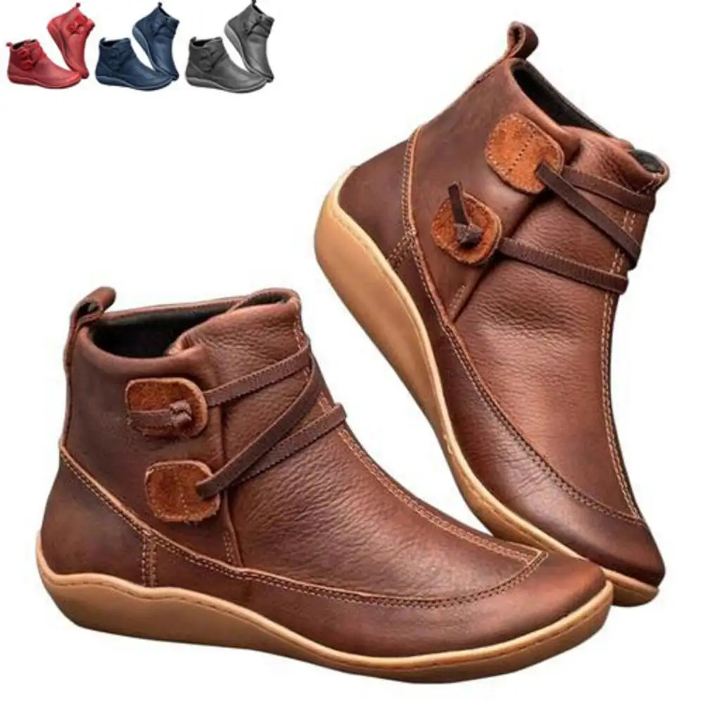 Ботильоны женские зимние ботинки из искусственной кожи с перекрестными