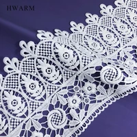5yard high quality white sewing trim african arts craft lace fabric ribbon 15cm wedding dress accessories diy women skirt deco