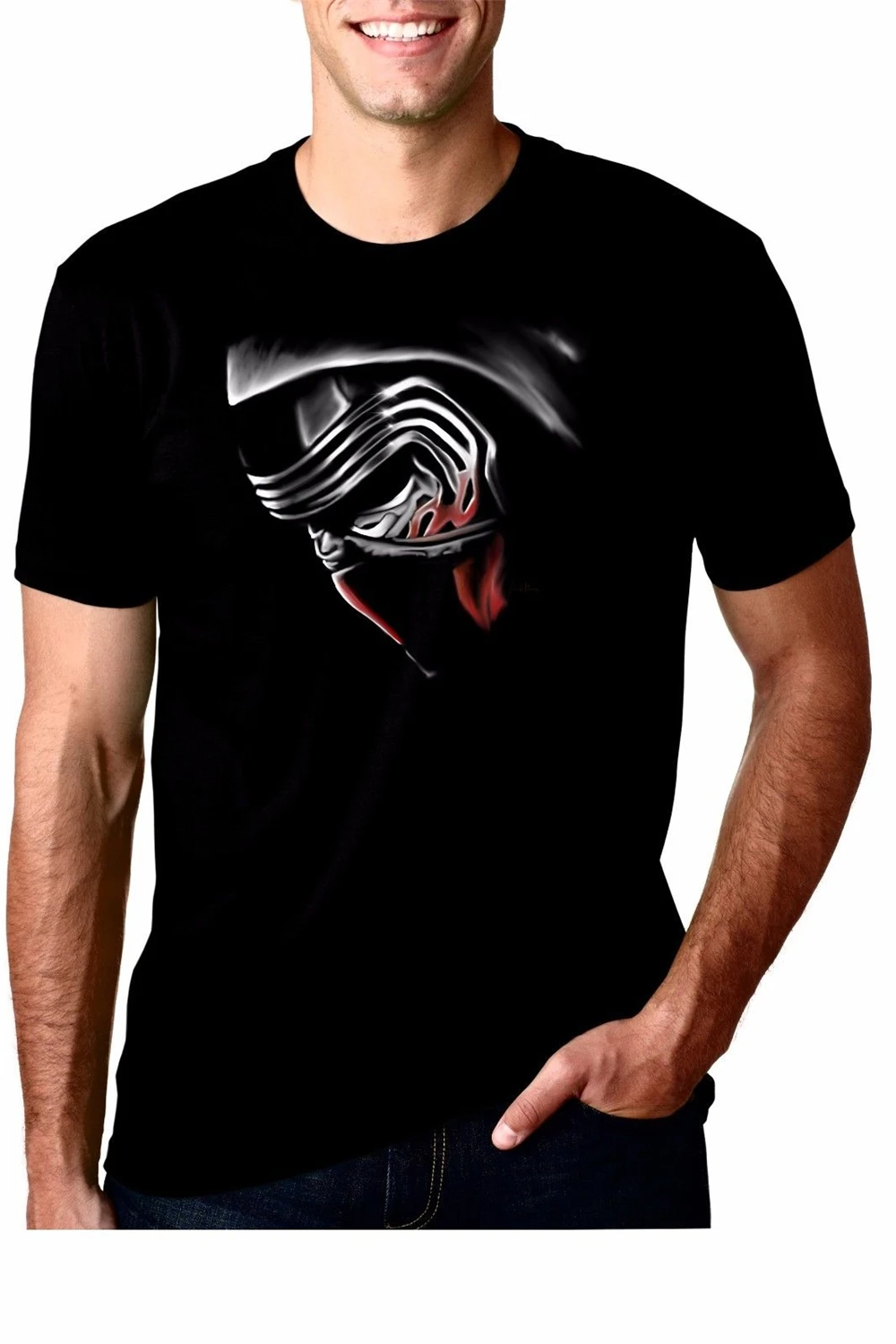 Звездные войны Kylo Ren The Force Awakens Темная сторона черная футболка унисекс размера