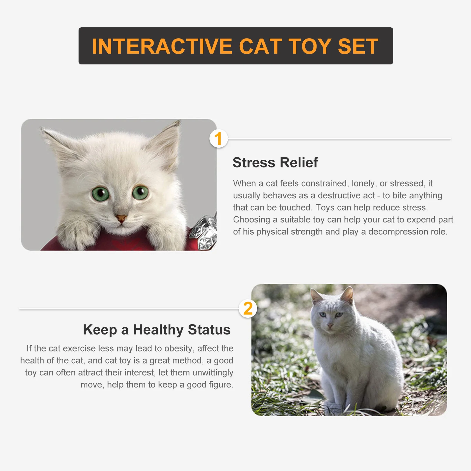 

21PCS Cat Toy Interactive Toys Variety Pack Set Including Cat Tunnel Feather Teaser Fluffy Mouse Crinkle Balls Exerciser Toy
