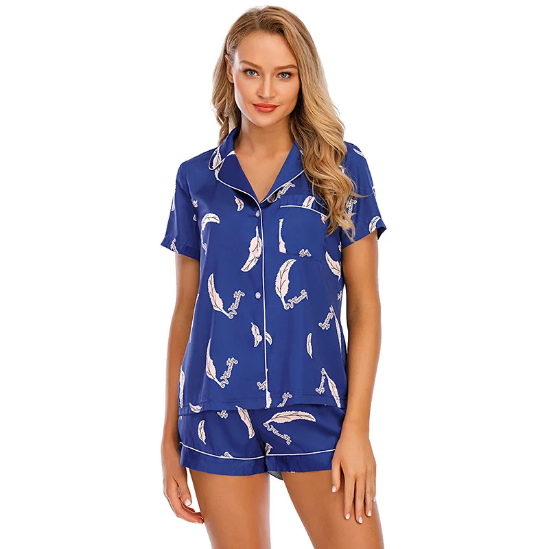 Womens Silk Satin Pajamas Pyjamas Set Sleepwear Pijama Couple Pajamas Suit Female Sleep Two Piece Set Men Loungewear Plus Size