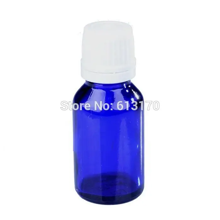

30 шт 15 мл синие стеклянные бутылки Whtie винта Tamper Proof cap пустая бутылка для эфирного масла сыворотка из сока контейнер маленький образец флако...