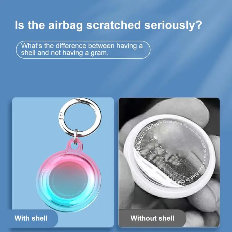 

Protective Cover For Apple Airtags Liquid Silicone Sleeve For Apple Locator Tracker Anti-lost Keychain Protective Sleeve
