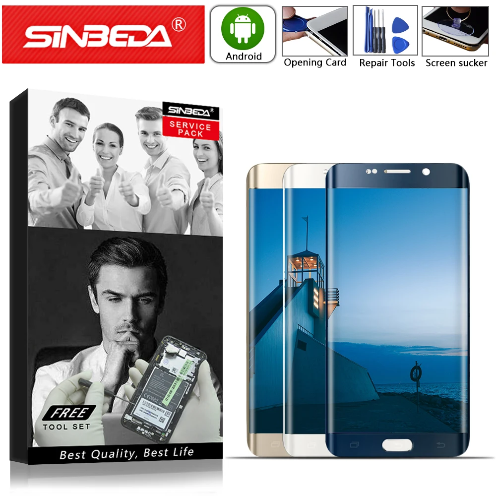 5," AMOLED для Samsung Galaxy S6 Edge G925F ЖК-дисплей с сенсорным экраном дигитайзер с рамкой для Samsung S6 Edge G925 G9250 lcd