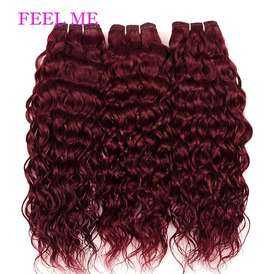 Перуанские волнистые пучки волос 1 шт. красные винные бордовые 99j волосы для
