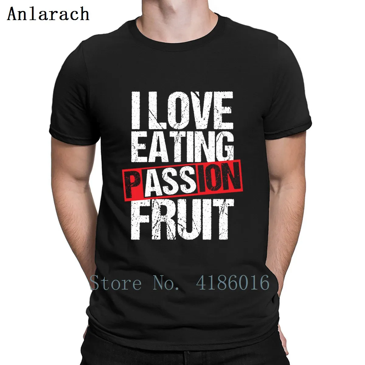 Забавная футболка с надписью I Love Eat Passion Fruit хлопковая Футболка большого размера