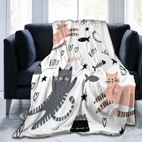 cartoon animal blanket blanket plaid jigsaw sublimation cartoon bedding flannel childrens and adult bedroom decor