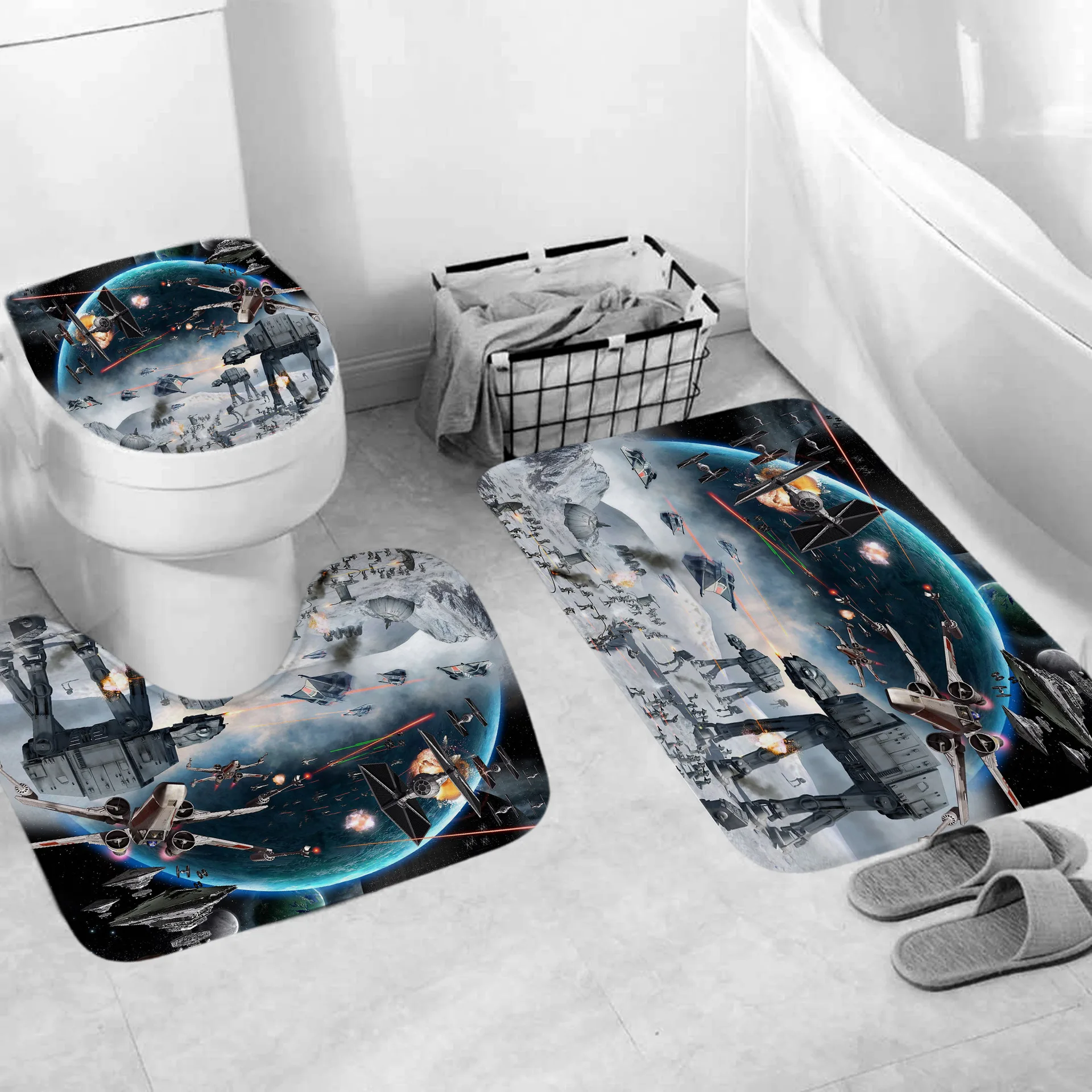 Продажа Шторка для душа с принтом «Звездные войны», 180x180 см Цена Шторка для душа с принтом «Звездные войны», 180x180 см