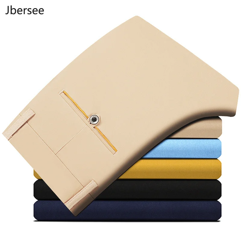 

Jbersee Summer Casual Pants Men Size 29- 38 Straight Pant Cotton Men Wear Comfortable Soft Business Casual Trousers Men Clothing