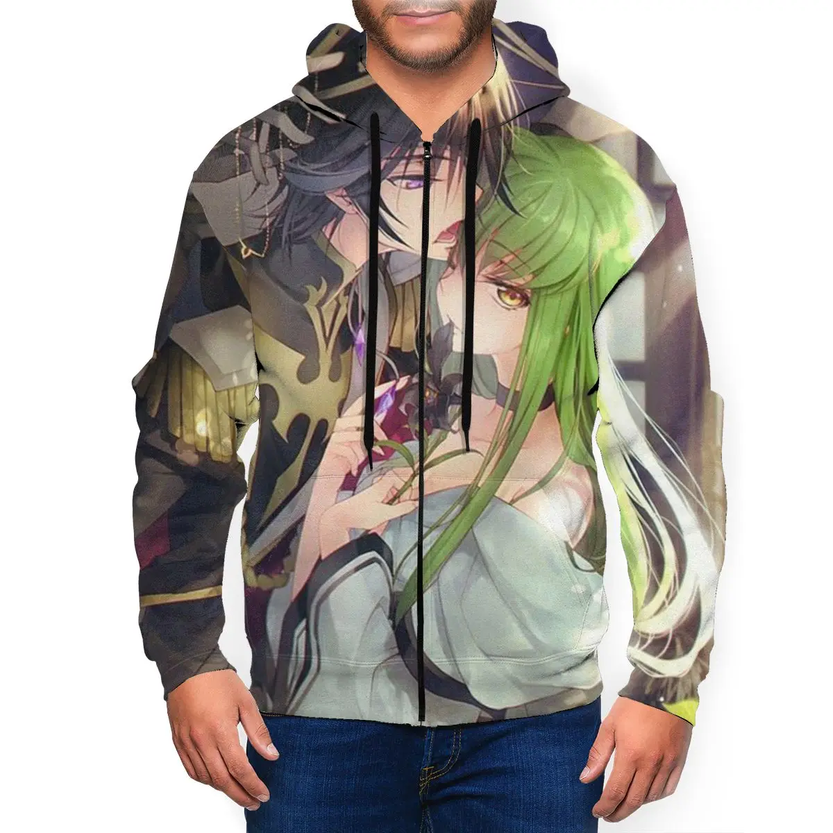 

Code Geass Anime 3D Printed Zipper Hat Hoodie for Men Women Fashion Winter Sweaters