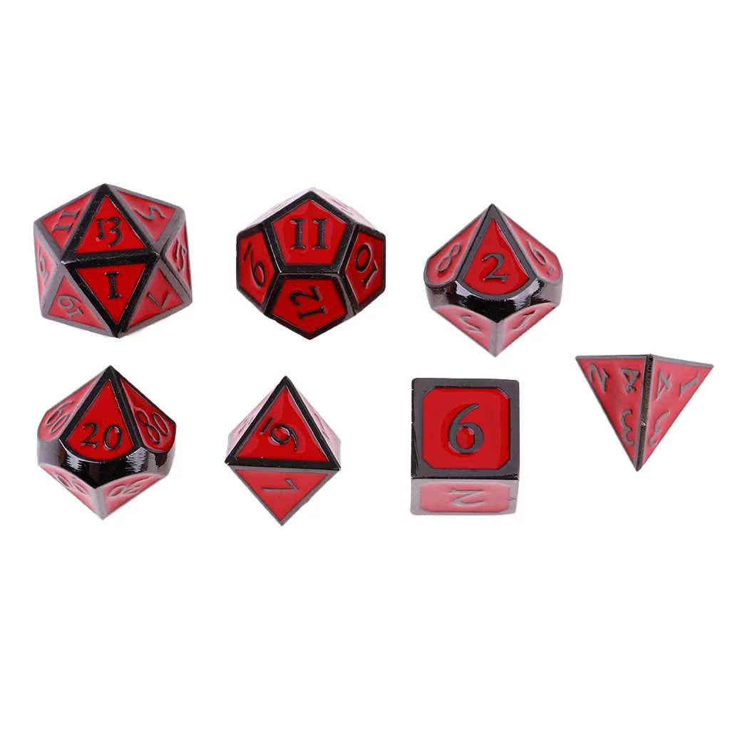Новый D & кости Настольная игра Набор из 7 кубика D4 D6 D8 D10 D12 D20 красный|Настольные