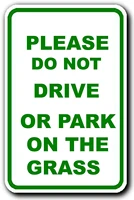metal signs tin warning sign vintage retro wall decor do not park on drive on grass tin sign for cafe bar home