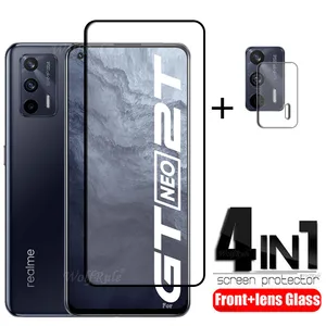 4 in 1 for oppo realme gt neo 2t glass for realme gt neo 2t tempered glass full screen protector for realme gt neo 2t lens glass free global shipping