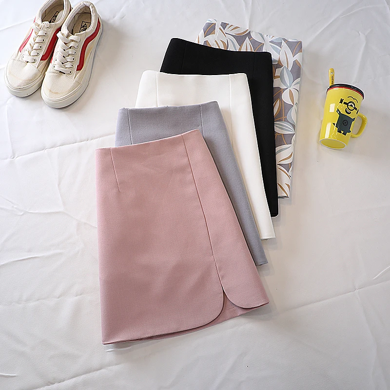 

High Waist Summer Skirts Womens Korean Style Mini Skirts Female A-Line Short Skirt Hip Package Office Work Saias Femme Jupes