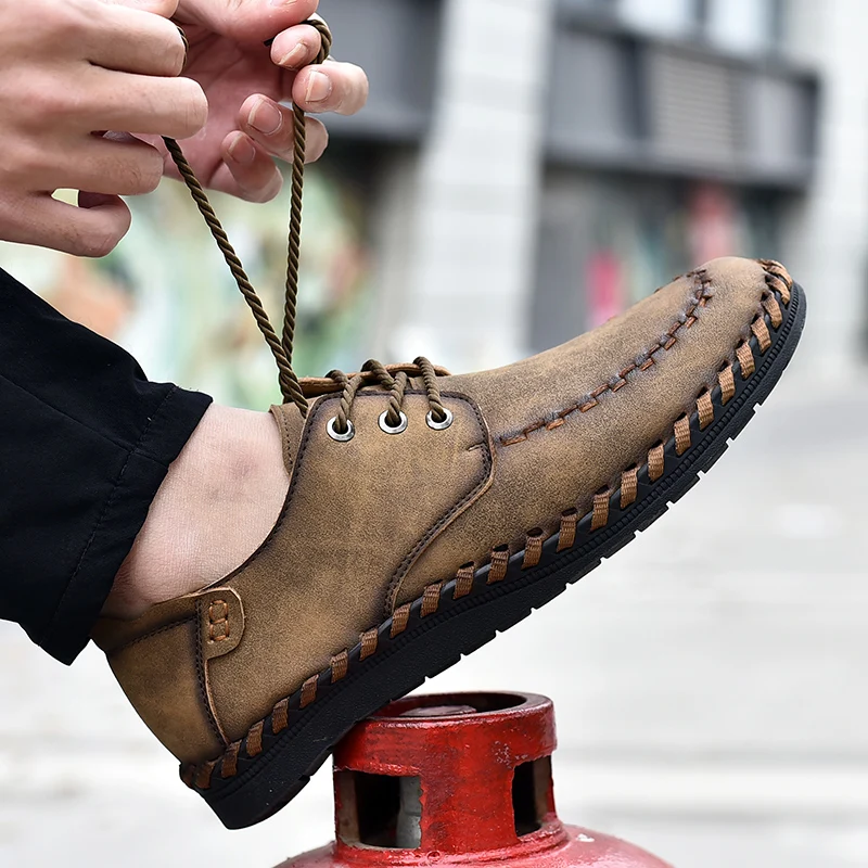 Мужская обувь Высококачественная кожаная прогулочная водонепроницаемые