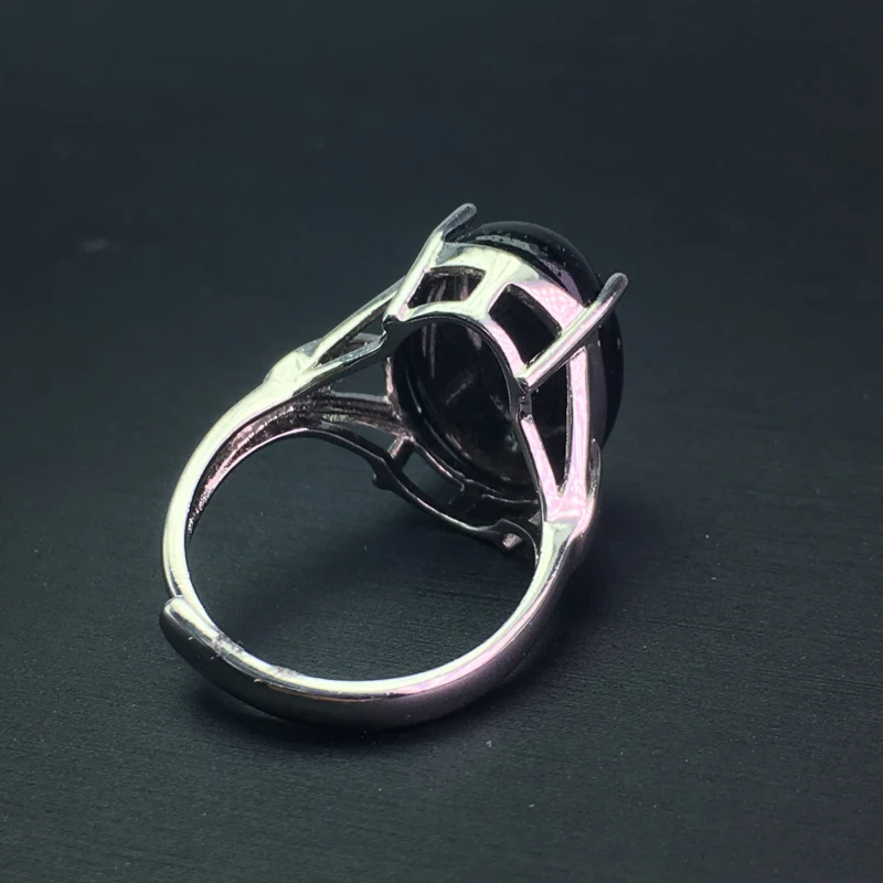Крупный натуральный кольца CSJ с обсидианом из серебра 925 пробы золотыми глазами