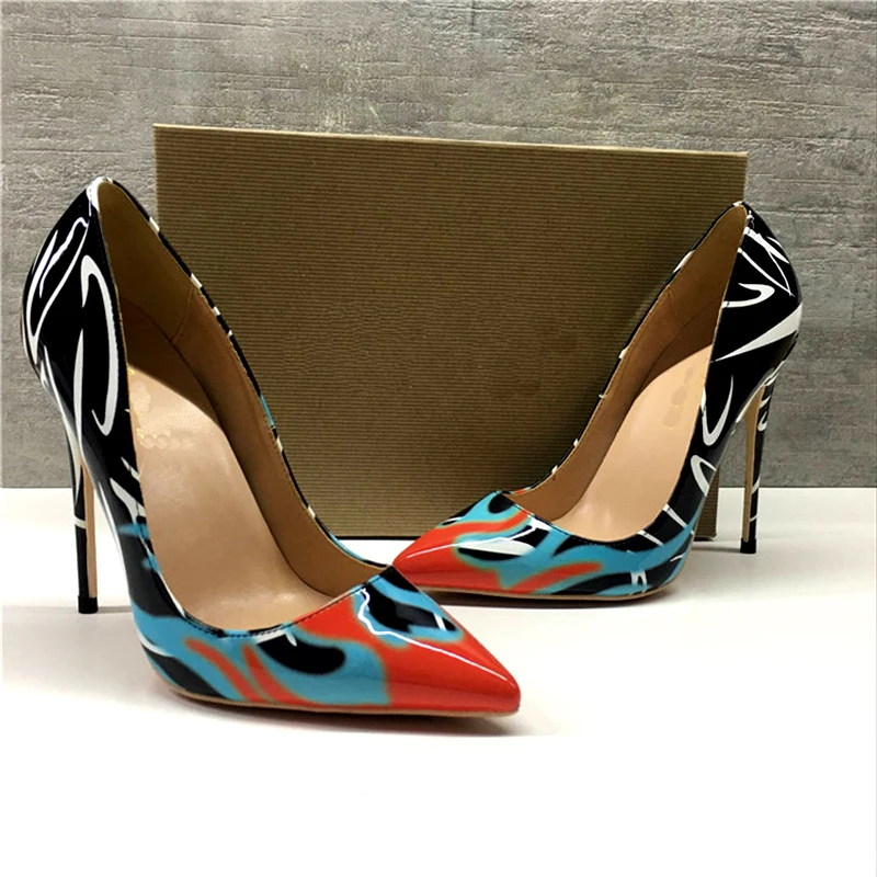 Женские туфли лодочки из лакированной кожи на высоком каблуке 12 см|Женские туфли|