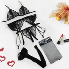 CDJLFH комплект из 4 предметов, Женская Интимная Пижама, халат, сексуальное женское белье, женский костюм, ночная сорочка, Эротическая Экзотическая одежда, сексуальное нижнее белье