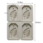 Новая силиконовая форма для рукоделия сделай сам в виде квадратных колец, искусственная форма, 4 полости, лист монстеры, мыло, смола, рукоделие, форма