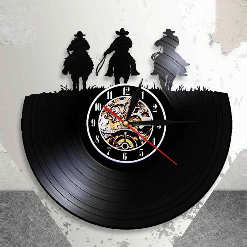 Дикий Запад лошадь все Декор три ковбоя западные настенные художественные часы