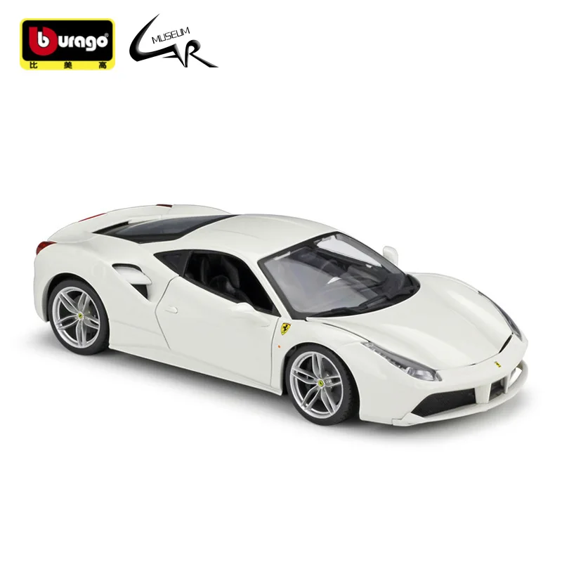 

Модель автомобиля Bburago 1:18 из сплава, гоночный Металлический Игрушечный Автомобиль, детская игрушка, коллекция подарков Ferrari 488 GTB