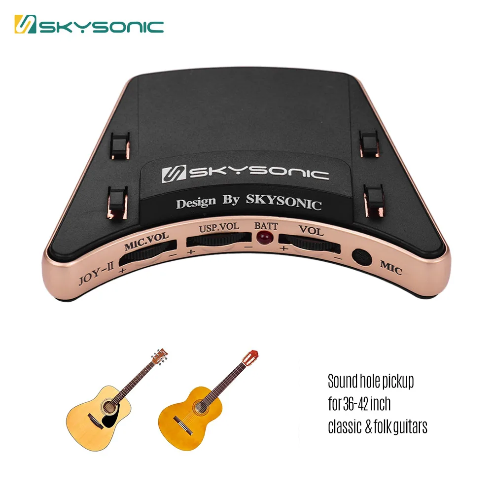SKYSONIC JOY II акустической гитары Soundhole пьезозвукосниматель + микрофон пикап Режимы