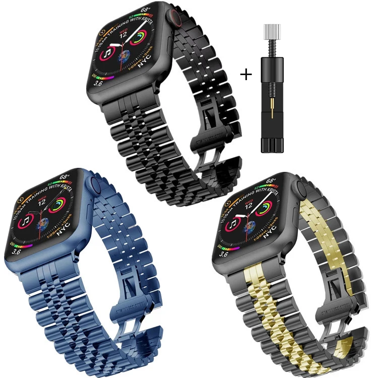 

Watchband for Apple Watch Series 6 SE 4 5 Band 40mm 44mm Stainless Steel Strap for Apple Watch 3 38mm 42mm Metal Link Bracelet