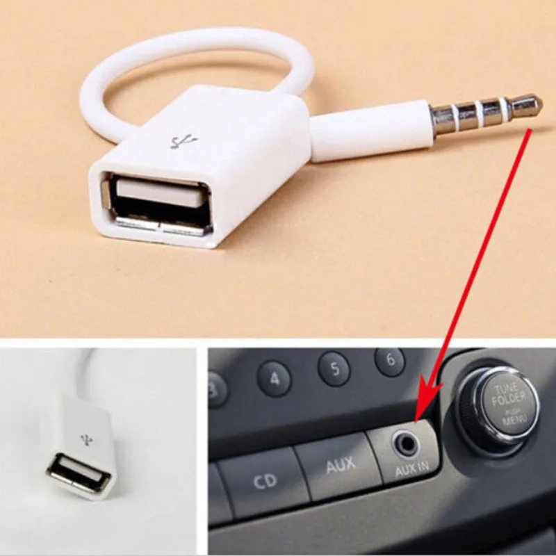Cars SUV Accessories MP3 3.5mm Male AUX Audio Plug Jack To USB 2.0 Female Converter Cable Cord | Автомобили и мотоциклы