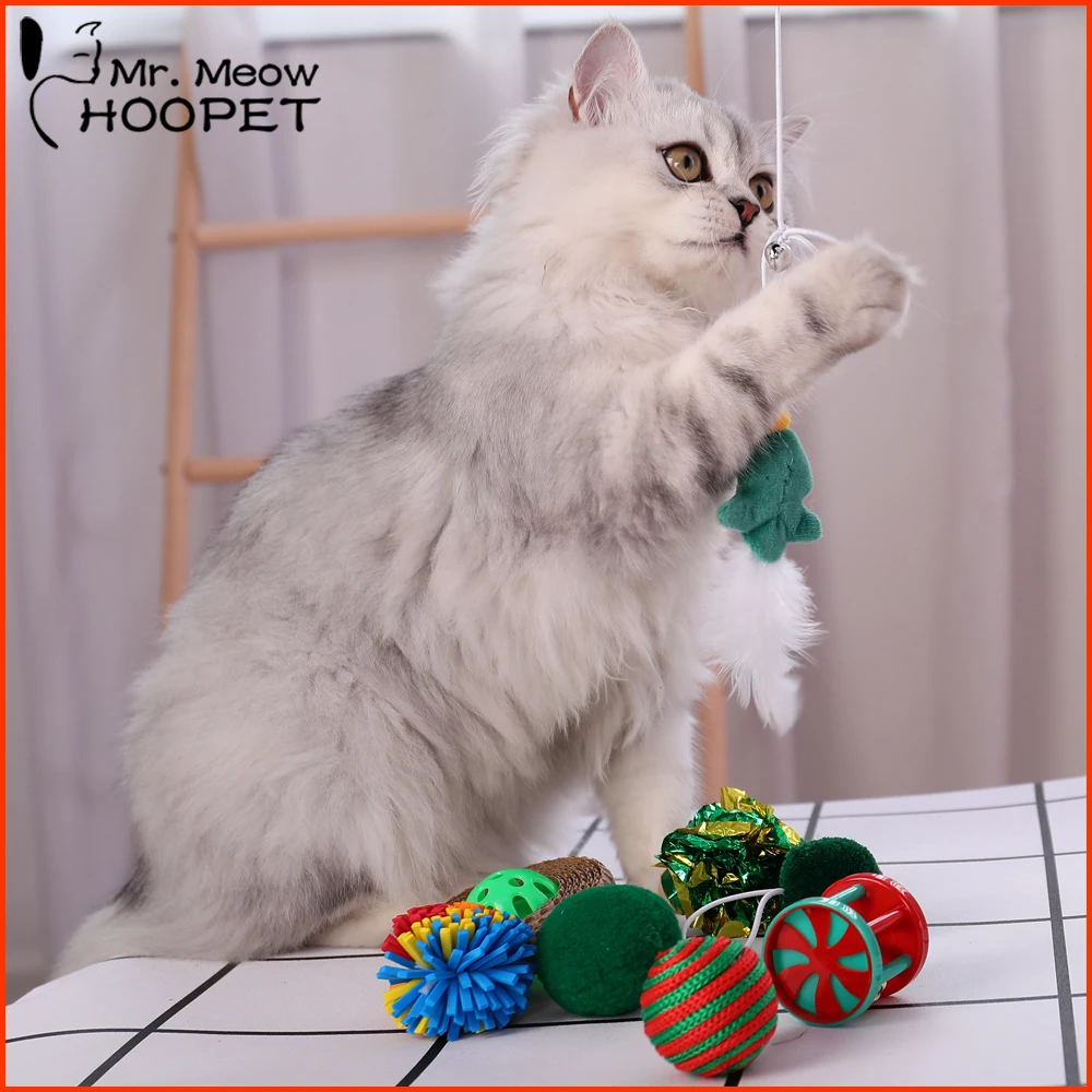

Hoopet рождественские игрушки для собак и кошек, жевательные игрушки для собак, забавные игрушки для кошек, палочки для кошек, набор игрушек дл...