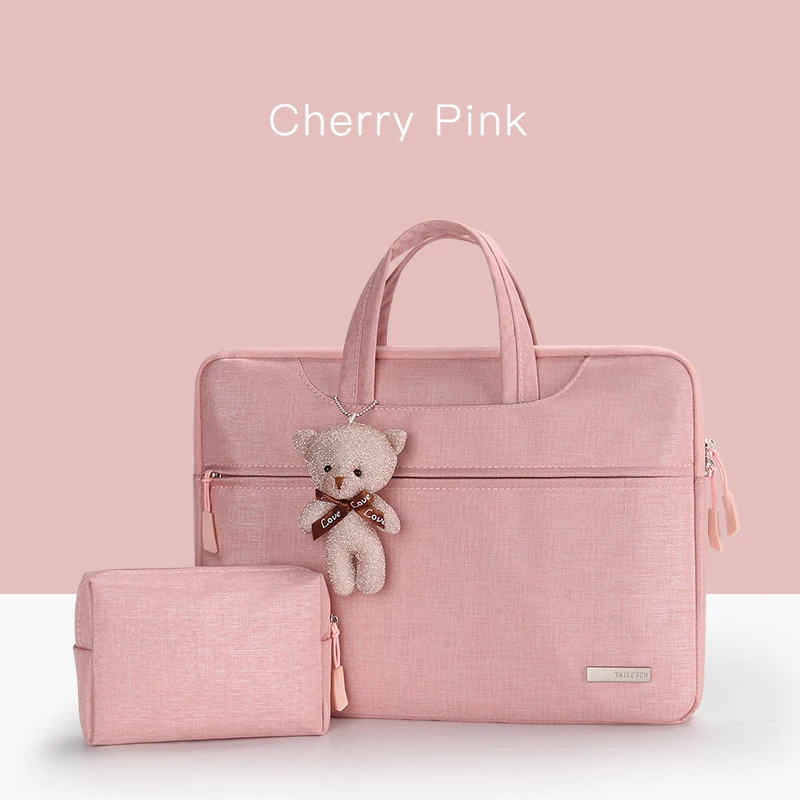 

Laptop Bag 13.3 14 15.6 Inch Waterproof Notebook Bag For Macbook Air Pro Computer Shoulder Handbag Briefcase Bag Bear Ornament
