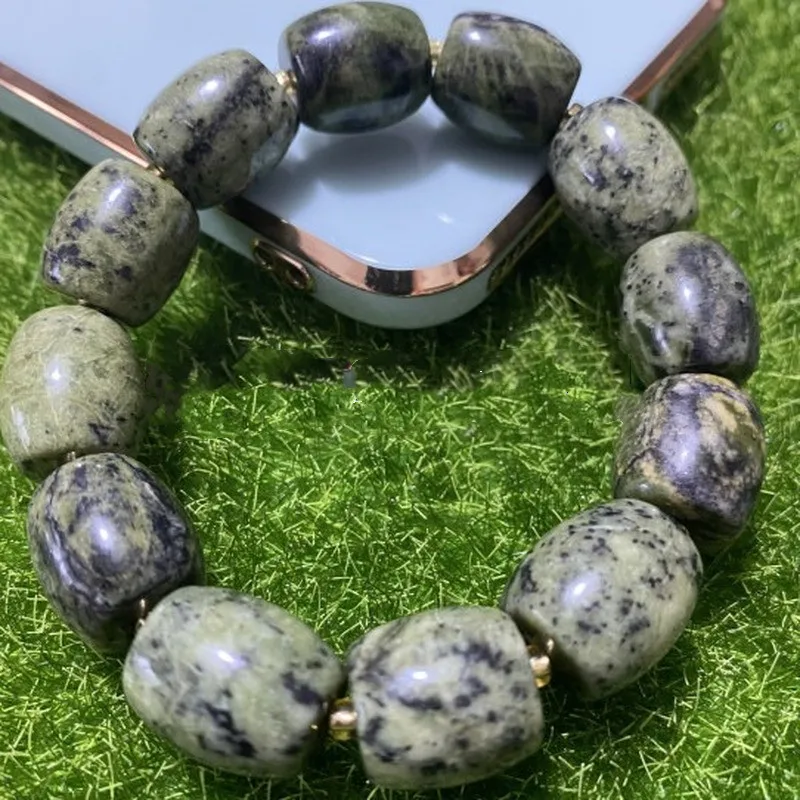 

New Natural Jade Tibetan Medicine Wang Shi Old-style Beaded Bracelets for Men and Women Health Care Jewelry