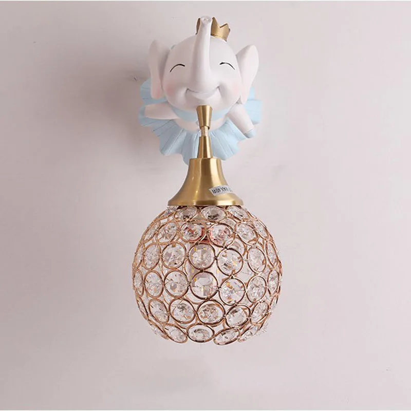 

Creative Cartoon Deer Elephant Wall Lamp Boy Girl House Wall Lamp Nordic Simple Bedroom Children's Room Bedside Decorative Light