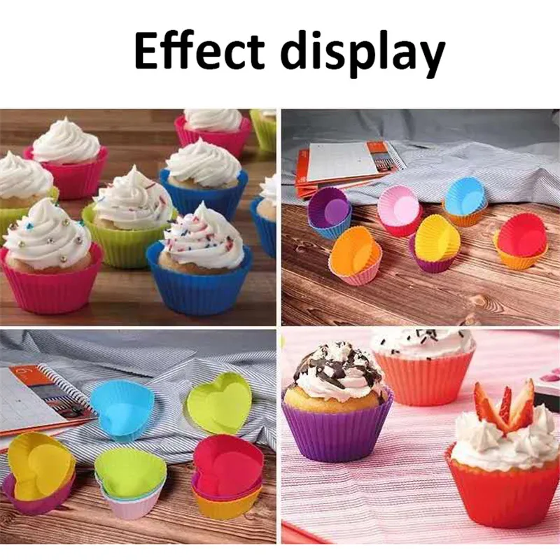 6 шт./лот в форме сердца силиконовые мини-Формы для кексов Инструменты торта
