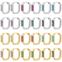 earrings for women 2020skeleton geometric rectangular studded metal copper ear buckle jewelry fashion micro stud earring