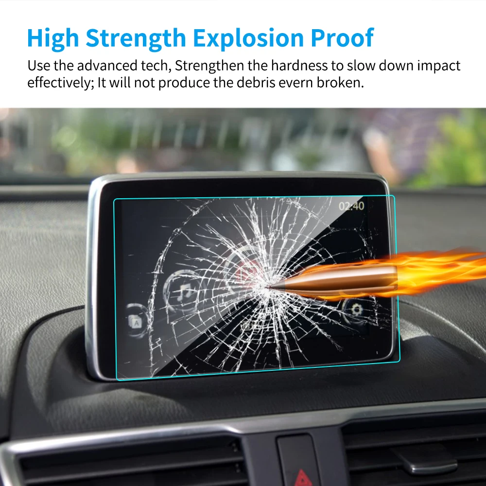 7 8 inch for mazda 3 axela car gps navigation tempered glass screen protector steel portective lcd touch screen auto accessories free global shipping