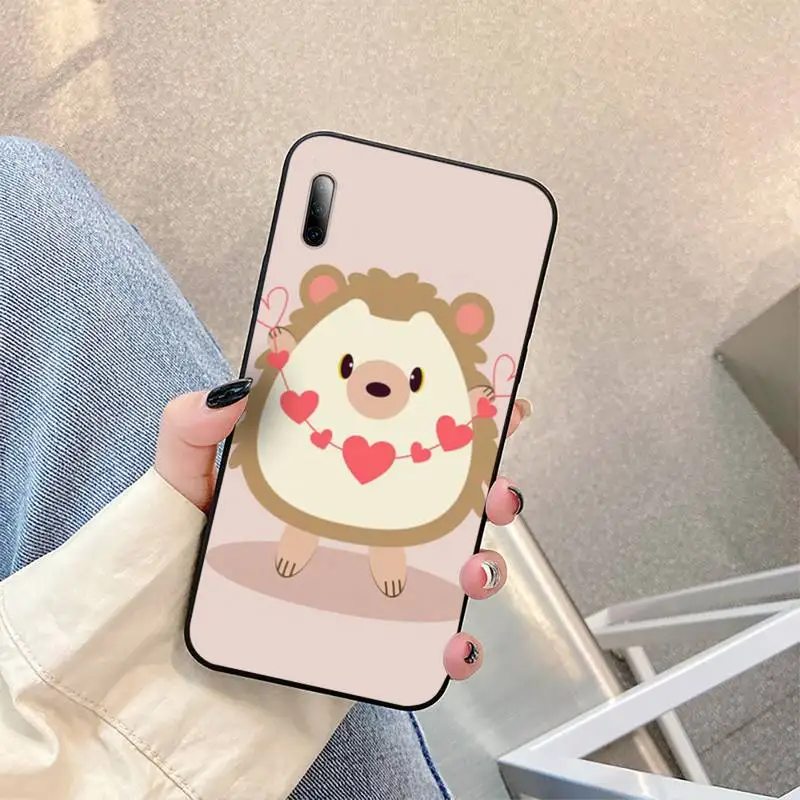 

Kawaii Hedgehog Heart Phone Case for Huawei mate 9 10 lite 20x 30 pro nova 5t y5 y7 y9s prime 2018 2019 Cover Silicone